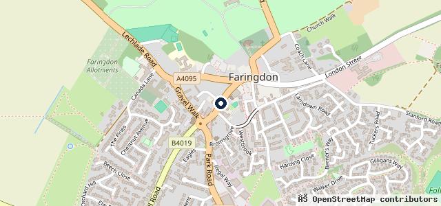 Map showing the location of Faringdon Garage