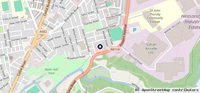 Map showing the location of Ford Service Centre Burnley