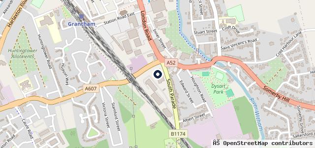 Map showing the location of Gainsborough Corner Garage