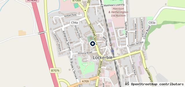 Map showing the location of Halfords McConechys Lockerbie Autocentre