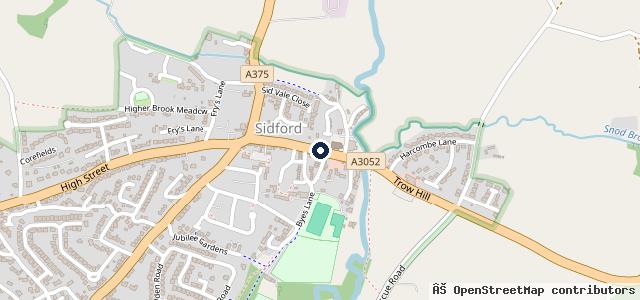 Map showing the location of South West Nissan Sidmouth