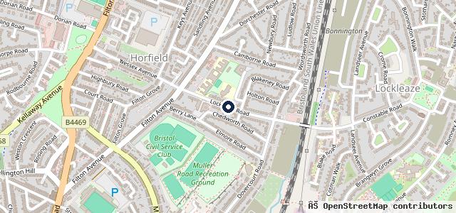 Map showing the location of Lockleaze Service Station