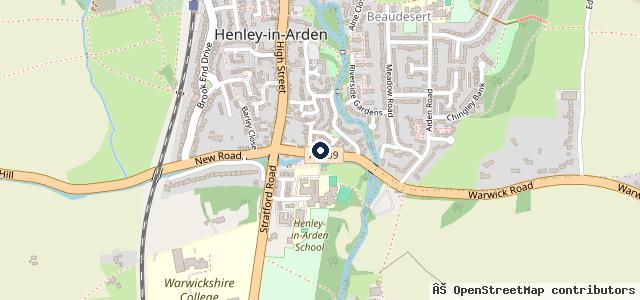 Map showing the location of Jacksons Ford Henley-in-Arden