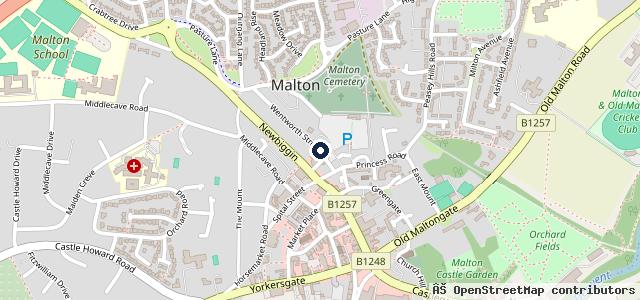 Map showing the location of Vauxhall JB Motors Malton