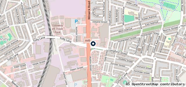 Map showing the location of Invicta Warrington, Fiat Professional and Peugeot Authorised Service Centre