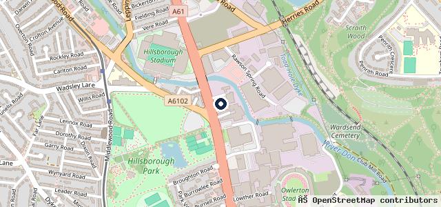 Map showing the location of Kwik Fit - Sheffield - Hillsborough