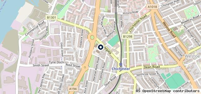 Map showing the location of Kwik Fit - South Shields