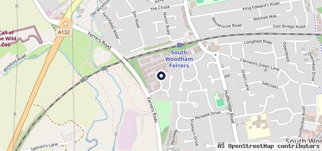 Map showing the location of Lookers Ford South Woodham Ferrers