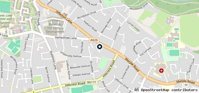 Map showing the location of Marple Road Garage