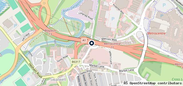Map showing the location of Metro M O T Centre