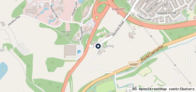 Map showing the location of Nant y Mount