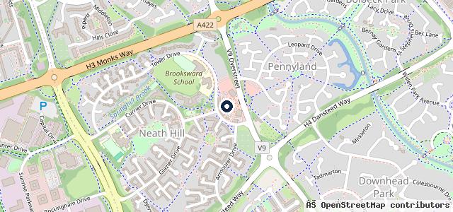 Map showing the location of Neath Hill MOT & Tyres Shop Milton Keynes