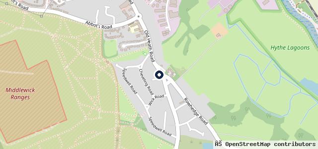 Map showing the location of Old Heath Garage