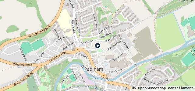 Map showing the location of Padiham MOT Centre