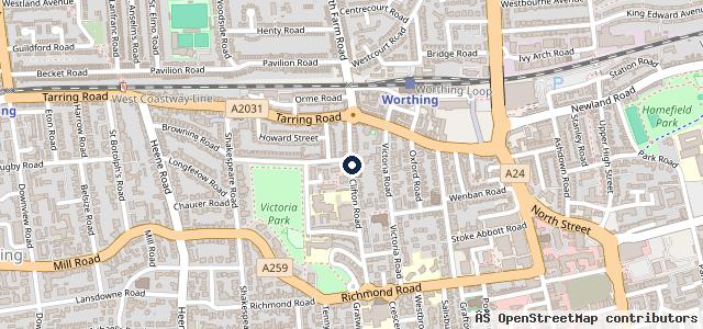 Map showing the location of Park Crescent Garage