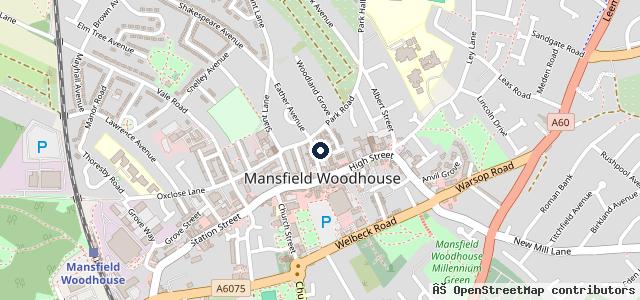 Map showing the location of Park Garage (Mansfield Woodhouse) Ltd
