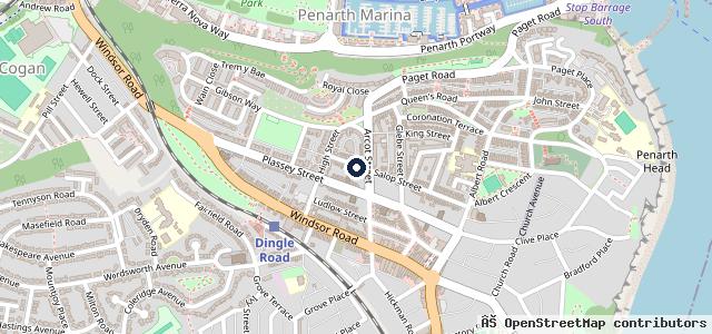 Map showing the location of Pearsons Garage Penarth | Penarth