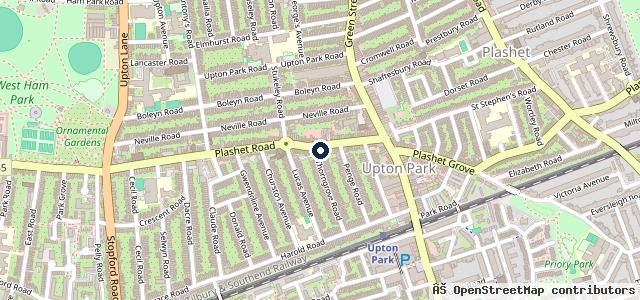 Map showing the location of Plashet Garage
