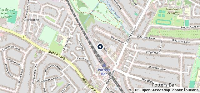 Map showing the location of Potters Bar Service and MOT Centre
