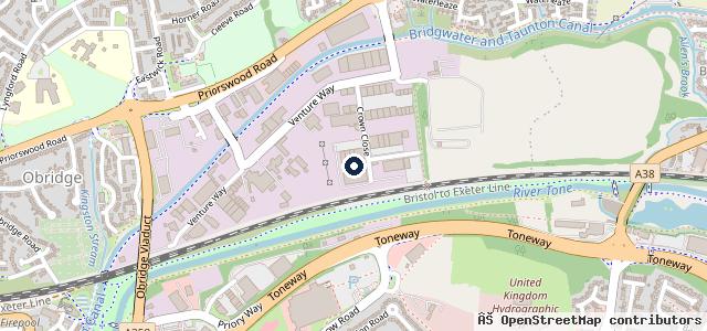 Map showing the location of Protyre Taunton
