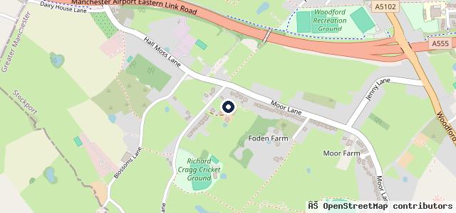 Map showing the location of Church Lane Garage