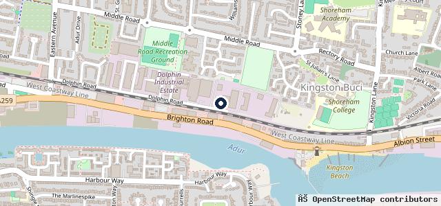 Map showing the location of Riverside Car Repairs