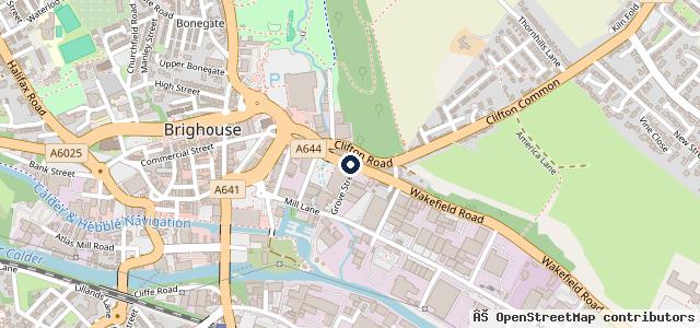 Map showing the location of Robin Hood Garage