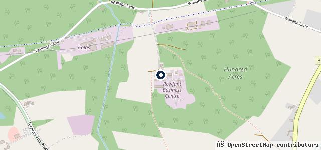 Map showing the location of Rowfant Garage