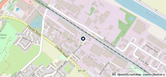 Map showing the location of Sandycroft MOT Centre
