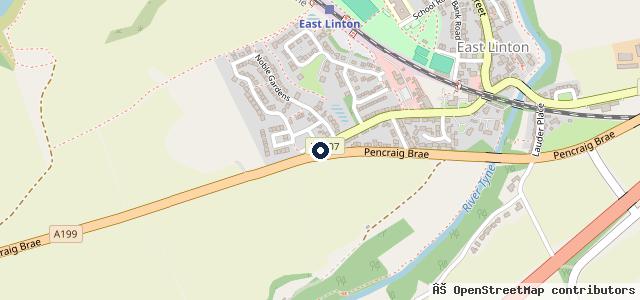 Map showing the location of Linton Service Station