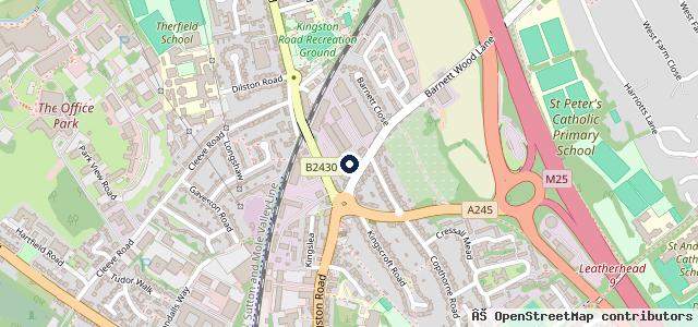 Map showing the location of Volvo Cars Leatherhead
