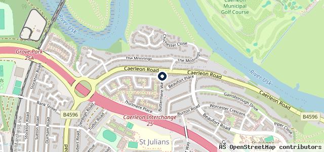Map showing the location of St Julians Garage
