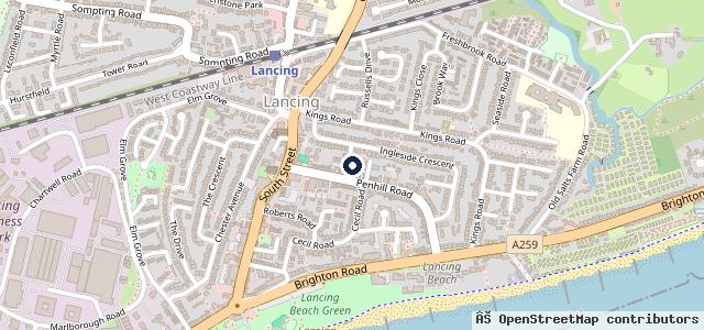 Map showing the location of Steve's Autos Lancing