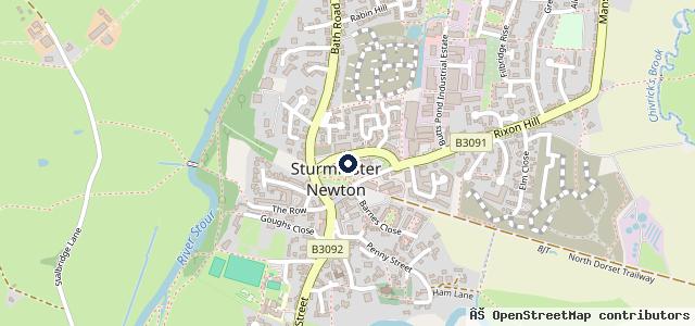Map showing the location of Sturminster Newton Town Council