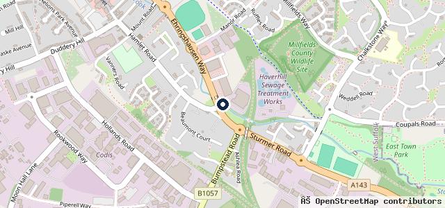 Map showing the location of Suffolk Service Centre