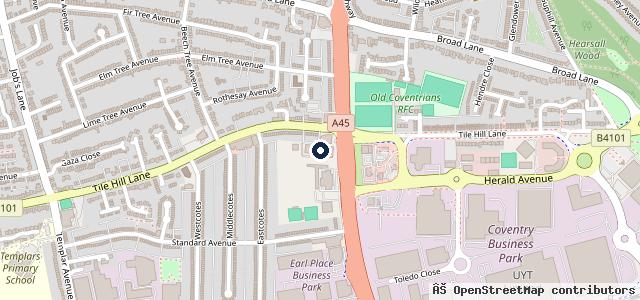 Map showing the location of Coventry Audi