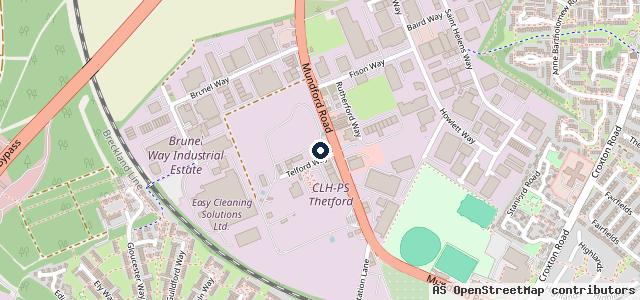 Map showing the location of Protyre Thetford