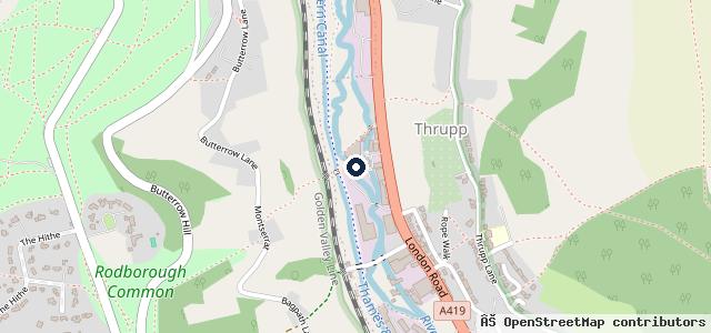 Map showing the location of Thrupp Tyres