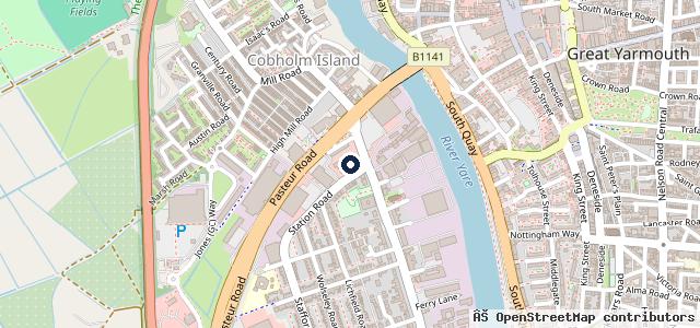 Map showing the location of Vauxhall Thurlow Nunn Great Yarmouth