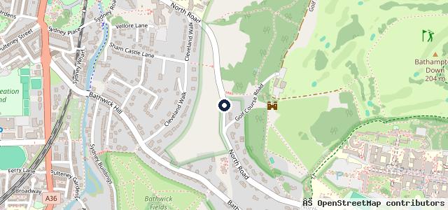 Map showing the location of Timsbury Service Station