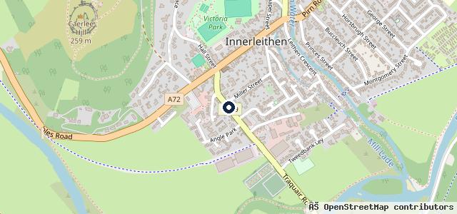 Map showing the location of Traquair Road Garage