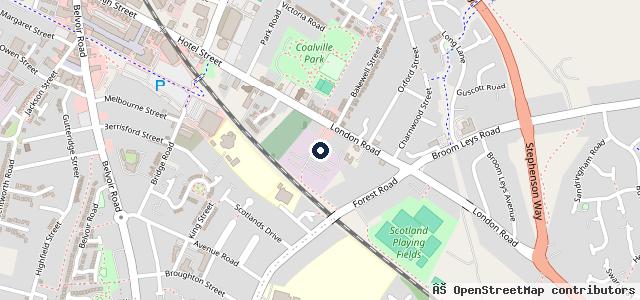 Map showing the location of Tyre King Autocentres Coalville