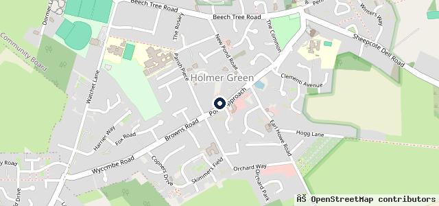 Map showing the location of Holmer Green Garage