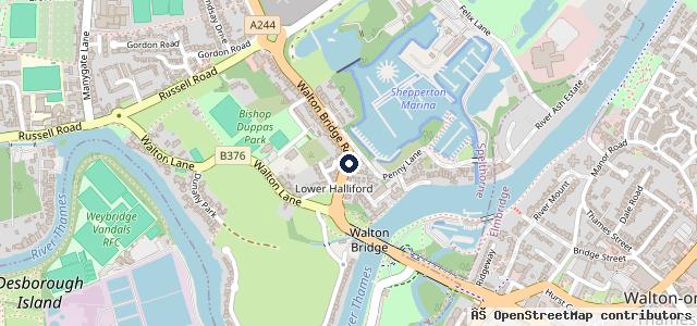 Map showing the location of Walton Bridge Garage