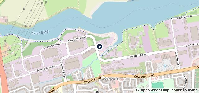 Map showing the location of Blyth M O T Centre