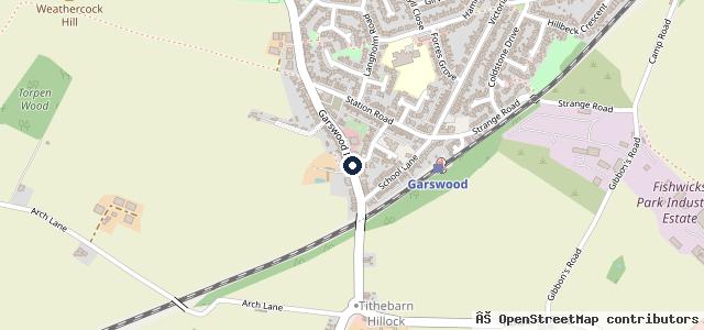 Map showing the location of Garswood Service Station