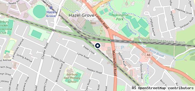 Map showing the location of Hazel Grove Auto Centre