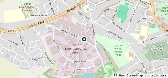 Map showing the location of Hanson Garages