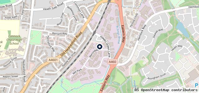 Map showing the location of Gills MOT centre