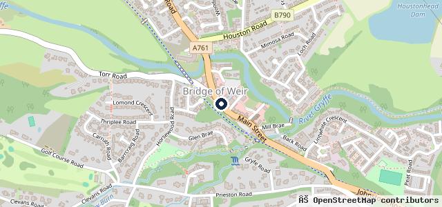 Map showing the location of Gryffe Garage